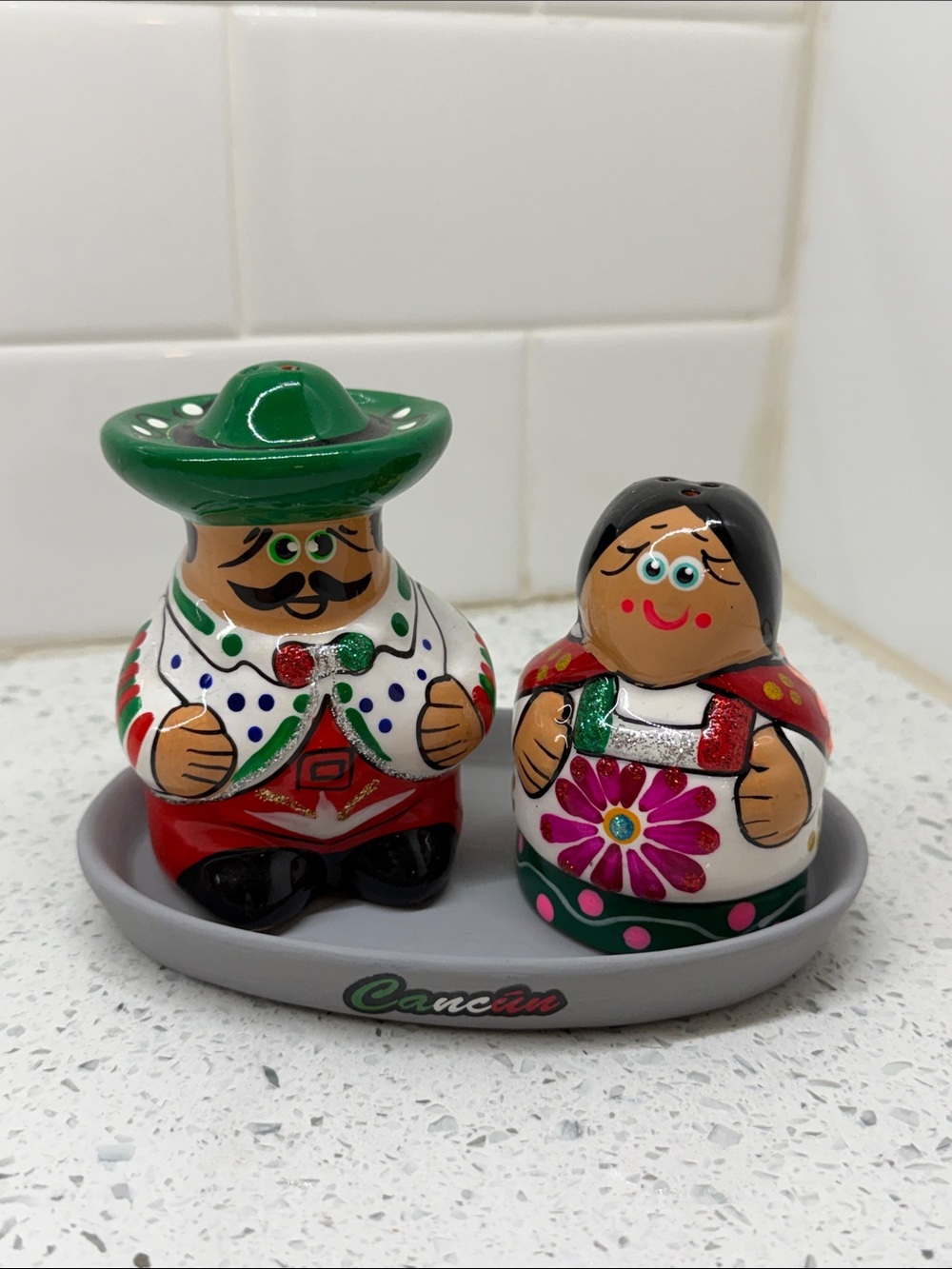 Hand-Painted Mexican Salt & Pepper Shakers - Colorful Folk Art